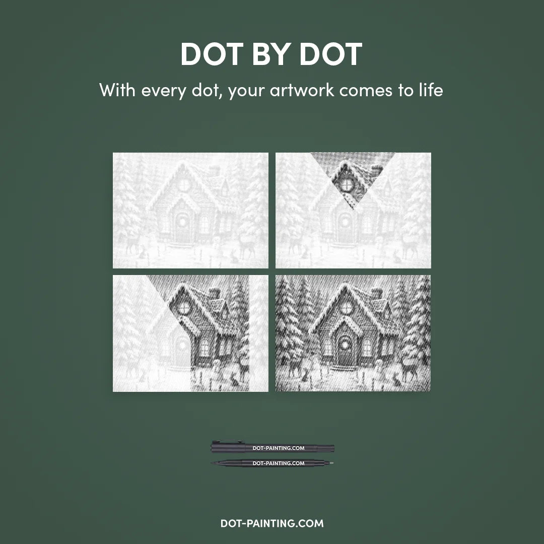 Pittura a punti della casa di caramelle