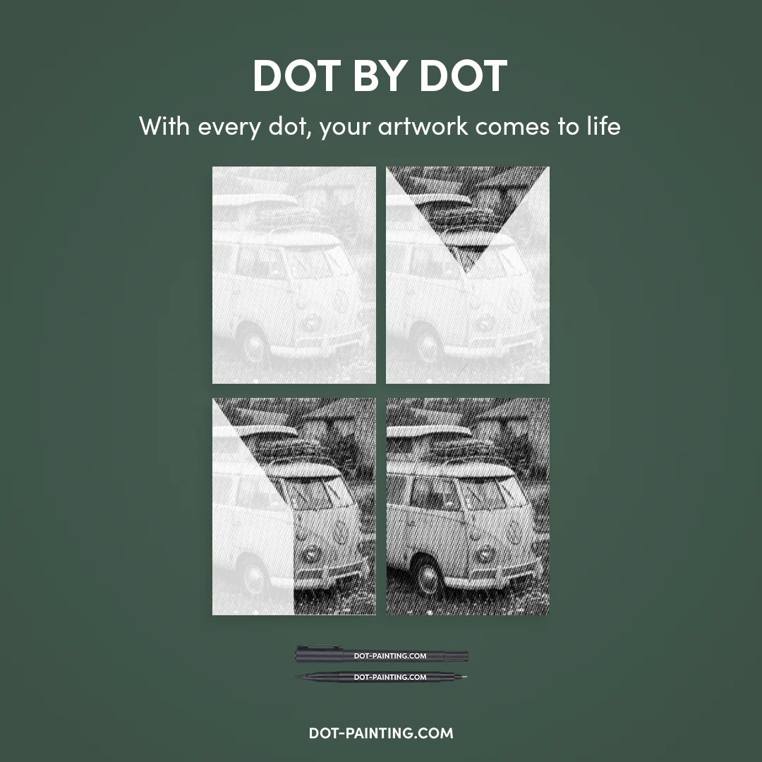 Vecchio VW-bus Dot Painting